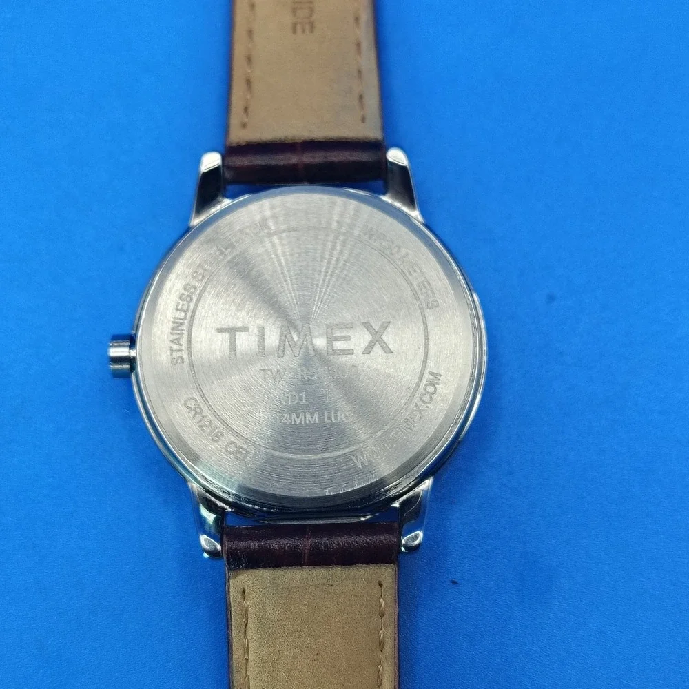 Vintage 2009 Timex Easy Reader 25mm Women's Quartz Watch‎ Genuine Leather Strap